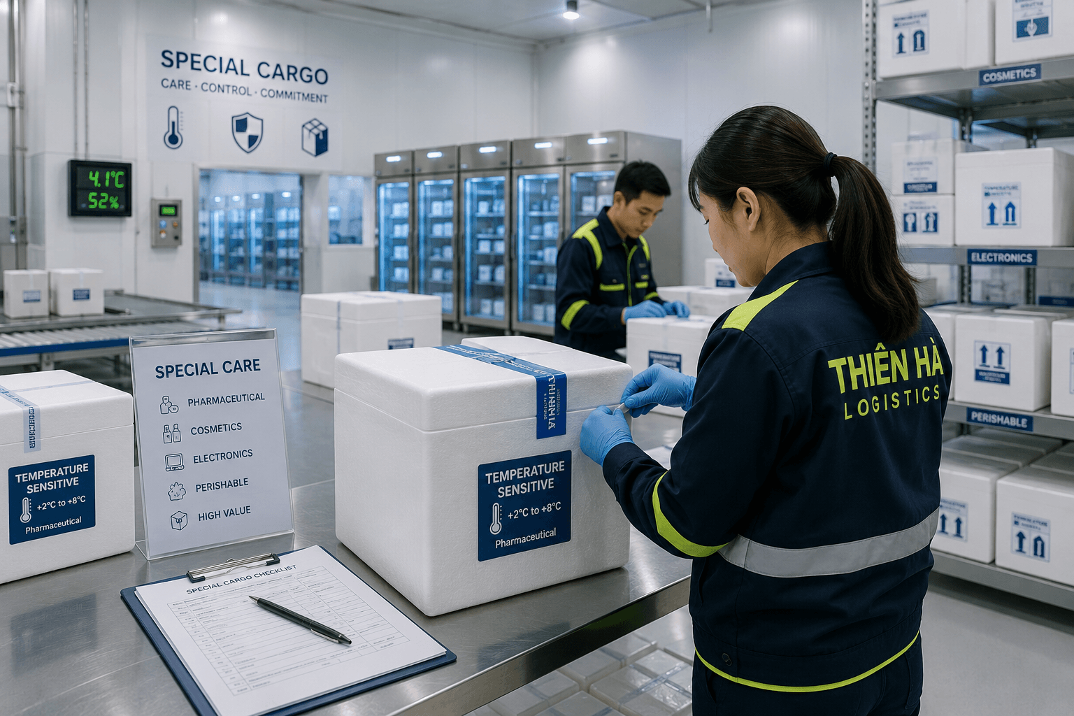 Điều phối viên Thiên Hà kiểm soát shipment hàng không